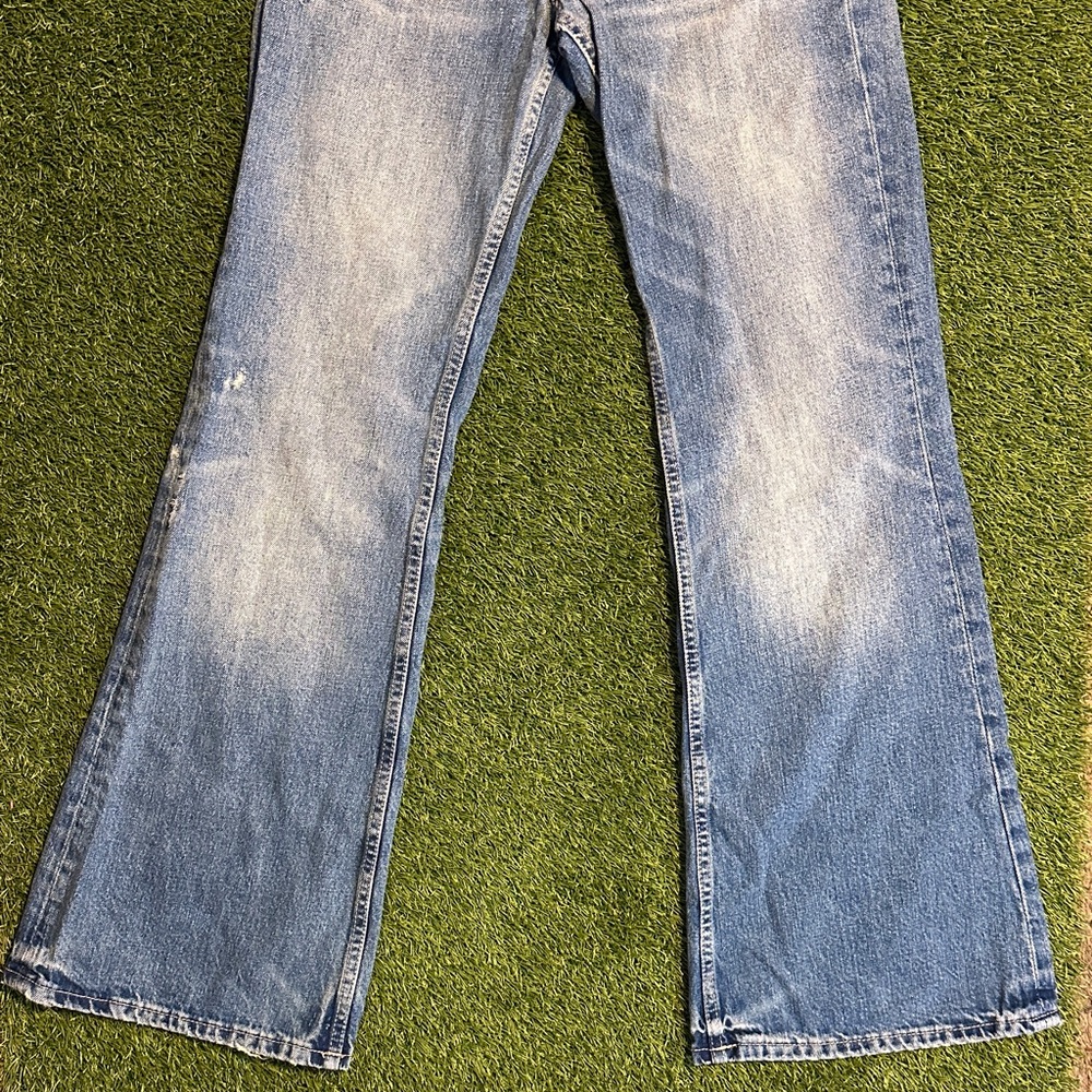 Zara Super Flared Faded Blue Denim Jeans - Picture 2 of 6
